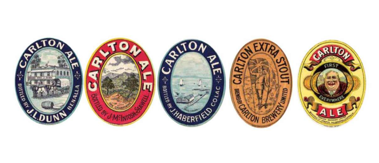 Carlton Draught Labels over the years